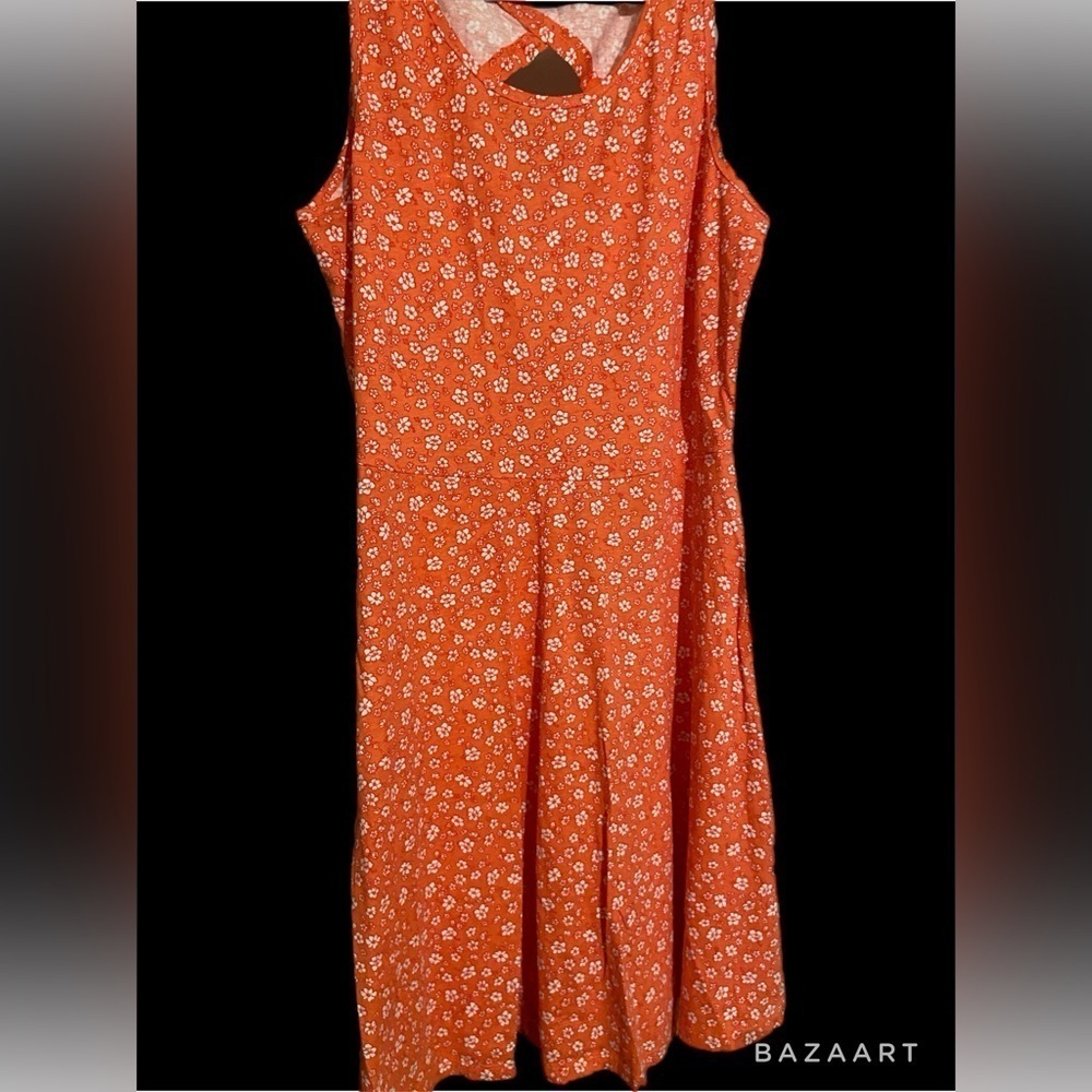 Cute orange flowered summer dress